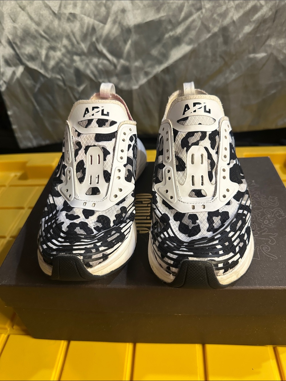 APL Black & White Leopard Print Slip-On Sneakers